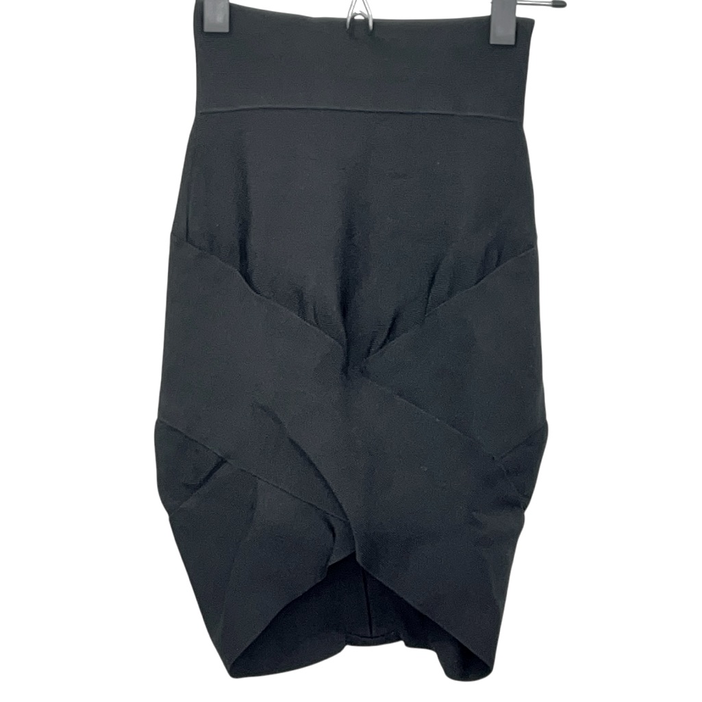 Herve Leger Black Bandage Mini Skirt Size M High Waist Designer